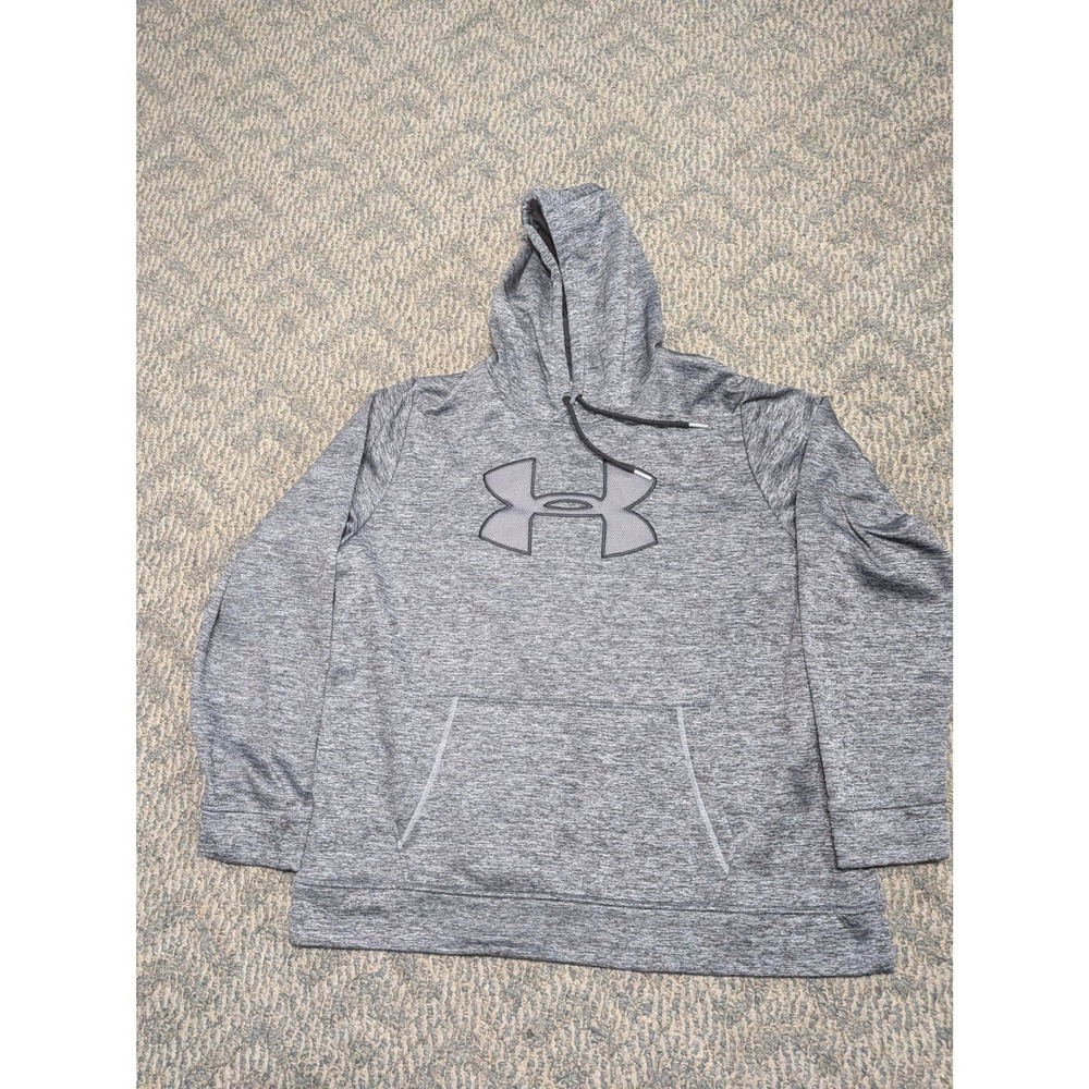 Under Armour Mens XXL ColdGear Gray Heathered Fleece Hoodie 1299750 Sweatshirt